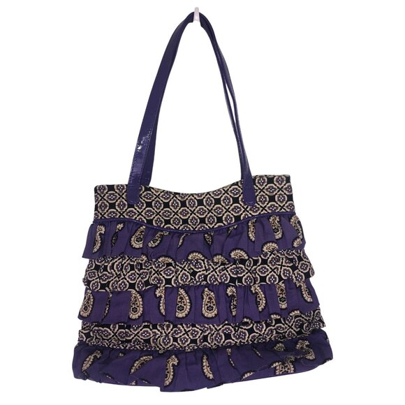 Vera Bradley Paisley Ruffled Purple Purse Shoulder Bag Simply Violet CHA CHA - Picture 5 of 16